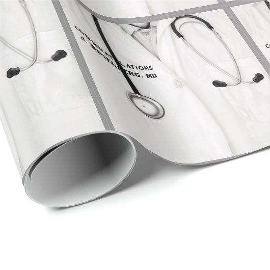 Papier cadeau pour médecin personnalisé (Coin rond)