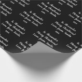 Papier Cadeau Pour nommer l'amour de Père Noël Noir et Blanc Noë (Coin)