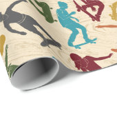 Papier Cadeau Pour Skateboarders Skateboard Graphics Collage (Coin rond)