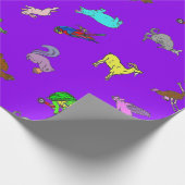 Papier Cadeau Pourpre animal d'amusement (Coin)