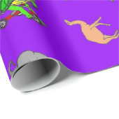 Papier Cadeau Pourpre animal d'amusement (Coin rond)