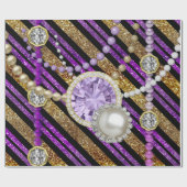 Papier Cadeau Pourpre de parties scintillantes et de bijoux de (Plat)