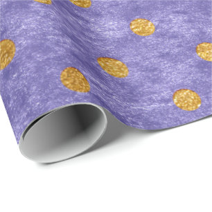 Papier Cadeau Pourpre d'or minuscule de lavande de points de