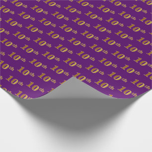 Papier Cadeau Pourpre, événement d'or de Faux 10ème (dixième
