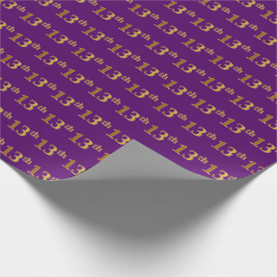 Papier Cadeau Pourpre, événement d'or de Faux 13ème (treiziè