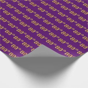 Papier Cadeau Pourpre, événement (quatre-vingtième) d'or