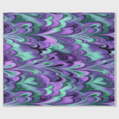 Papier Cadeau Pourpre marbré et Aqua d'arcs-en-ciel (Plat)