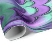 Papier Cadeau Pourpre marbré et Aqua d'arcs-en-ciel (Coin rond)