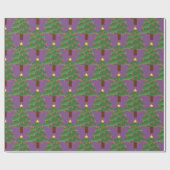 Papier Cadeau Pourpre vert de Thunder_Cove de motif d'arbre de (Plat)