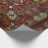 Papier Cadeau Poussée florale de poupée traditionnelle (Coin)