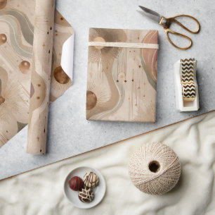 Papier Cadeau Poussées de soleil célestes bohèmes de lunes et de