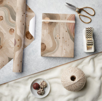 Papier Cadeau Poussées de soleil célestes bohèmes de lunes et de