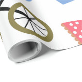 Papier Cadeau Poussette bébé avec AMOUR (Coin rond)