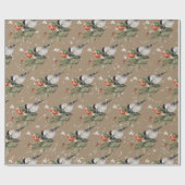 Papier Cadeau Poussettes rustiques Kraft Spruce Sprigs Berries r (Plat)