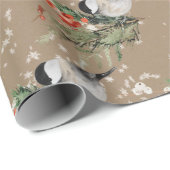 Papier Cadeau Poussettes rustiques Kraft Spruce Sprigs Berries r (Coin rond)