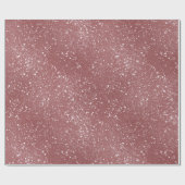 Papier Cadeau Poussière Rose Romantique Motif Paillettes Blanche (Plat)
