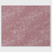 Papier Cadeau Poussière Rose Romantique Motif Paillettes Blanche (Plat)