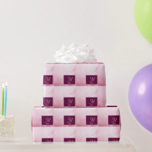 Papier Cadeau Poussière scintillante de marbre abstrait rose fém