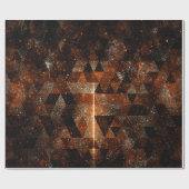 Papier Cadeau Poutre d'or dans l'univers brillant géométrique (Plat)