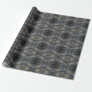 Papier Cadeau Poutres en bois bleues et brunes Photo Perspective