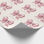 Papier Cadeau Pow rose tendance personnalisée avec le nom Monogr (Coin)