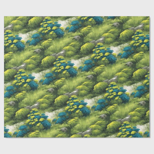 Papier Cadeau prairie boisée (Plat)