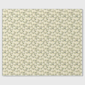 Papier Cadeau Prairie Chuchotante - Motif Floral Jaune Beurre (Plat)