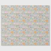 Papier Cadeau Prairie colorée sur gris (Plat)