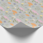 Papier Cadeau Prairie colorée sur gris (Coin)