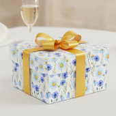 Papier Cadeau Prairie de fleurs sauvages bleues