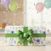 Papier Cadeau Prairie de fleurs sauvages bleues
