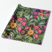 Papier Cadeau Prairie Florale Rose Île (Déroulé)