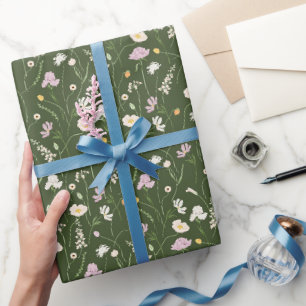 Papier Cadeau Prairie vert foncé