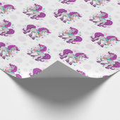 Papier Cadeau Prancing Unicorns  Wrapping Paper (Coin)