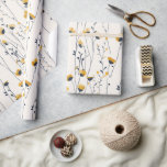 Papier Cadeau pré fleur sauvage, aquarelle boho fleurs sauvages,<br><div class="desc">prairie fleur sauvage,  aquarelle boho fleurs sauvages,  jolie feminine girly chic élégant,  jardin fleuri d'été de printemps,  motif botanique de fleurs,  baby shower d'anniversaire mariage nuptiale,  fournitures d'artisanat scrapbook,  rose rococo bohème français,  lavande bleu rose rose jaune,  grossesse nouveau-né haute fête thé</div>