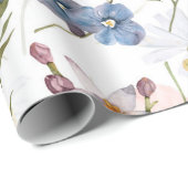 Papier Cadeau Pré fleur sauvage Avec Poppies (Coin rond)