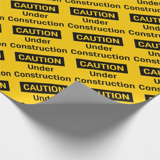 Papier Cadeau PRÉCAUTION en construction (Coin)