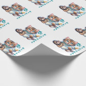 Papier Cadeau Premier anniversaire de bébé. (Coin)