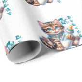 Papier Cadeau Premier anniversaire de bébé. (Coin rond)