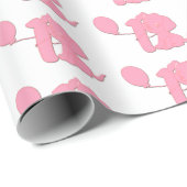 Papier Cadeau Premier anniversaire de chiot rose de bébé (Coin rond)