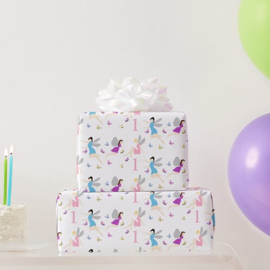 Papier Cadeau Premier anniversaire de fée (Cadeaux de fête)