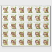 Papier Cadeau Premier anniversaire de grand-fils mignon Lion (Plat)