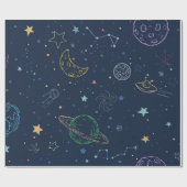 Papier Cadeau Premier anniversaire de l'espace extra-atmosphériq (Plat)