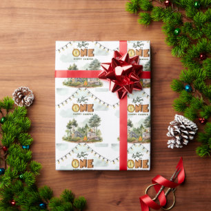 Papier Cadeau Premier anniversaire de One Happy Camper