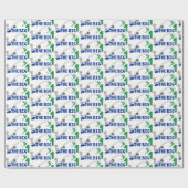 Papier Cadeau premier anniversaire du bébé de pêche (Plat)