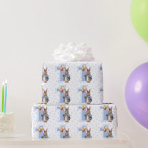 Premier anniversaire lapin classique tenant des ba