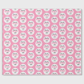 Papier Cadeau Premier Anniversaire Rose (Plat)