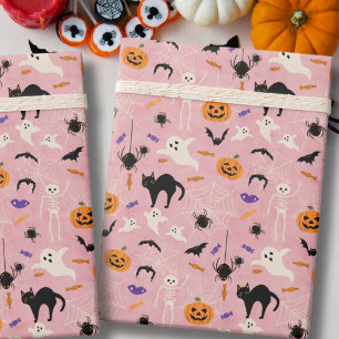 Papier Cadeau Premier Halloween Enfant Anniversaire Rose Effraya