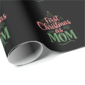 Papier Cadeau Premier Noël Comme Maman Mémoriser Noël (Coin rond)