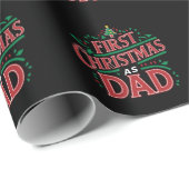 Papier Cadeau Premier Noël Comme Papa Correspondait Noël (Coin rond)